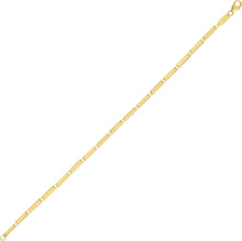 Load image into Gallery viewer, Italian 14k Yellow Gold 2.3mm Mirror Bar Link Bracelet, 7 Inch