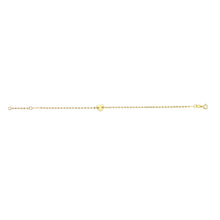 Load image into Gallery viewer, 14k Yellow Gold 6mm Mini Heart Charm Link Bracelet, Adjustable 6.5" - 7 Inch