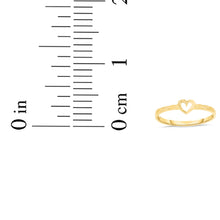 Load image into Gallery viewer, 10k Yellow Gold 4.4mm Thin Mini Heart Filigree Ring