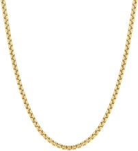 Load image into Gallery viewer, 14k Yellow Gold 3.5mm Lite Round Box Chain Link Necklace