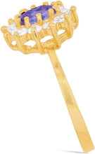 Load image into Gallery viewer, 10k Yellow Gold 11.5mm Birthstone Oval Gemstone CZ Ring, Size 4-10