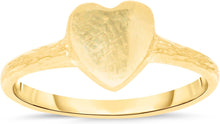Load image into Gallery viewer, 10k Yellow Gold 7.2mm High Polish Heart Filigree Ring