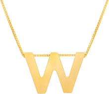 Load image into Gallery viewer, 14k Yellow Gold 0.4" Block Alphabet Letter A - Z Initial Charm Pendant with Extendable Adjustable Chain Necklace