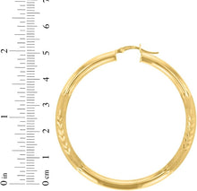 Load image into Gallery viewer, 10k Yellow Gold 4mm High Polish and Satin Finish Round Tube Hoop Earrings