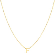 Load image into Gallery viewer, 14k Yellow Gold 0.2" Mini Alphabet Letter A - Z Initial Charm Pendant with Extendable Adjustable Chain Necklace