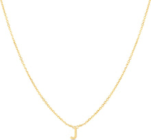 Load image into Gallery viewer, 14k Yellow Gold 0.2" Mini Alphabet Letter A - Z Initial Charm Pendant with Extendable Adjustable Chain Necklace