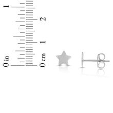 Load image into Gallery viewer, 14k White Gold 6.5mm Polished Star Stud Earrings
