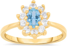 Load image into Gallery viewer, 10k Yellow Gold 11.5mm Birthstone Oval Gemstone CZ Ring, Size 4-10