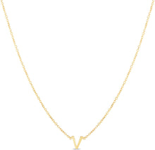 Load image into Gallery viewer, 14k Yellow Gold 0.2" Mini Alphabet Letter A - Z Initial Charm Pendant with Extendable Adjustable Chain Necklace