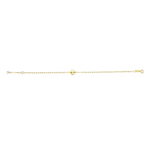 Load image into Gallery viewer, 14k Yellow Gold 7mm Gold Mini Clover Charm Bracelet, Adjustable 6.25" - 7 Inch