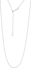 Load image into Gallery viewer, 14k Yellow Gold or White Gold 1mm Classic Rope Adjustable Chain Necklace