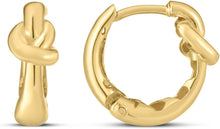 Load image into Gallery viewer, 14k Yellow Gold 14.5mm Loveknot Hoop Earrings
