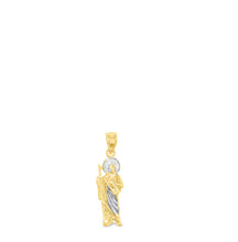Load image into Gallery viewer, 10k Yellow Gold Saint Jude Two-Tone Religious Pendant