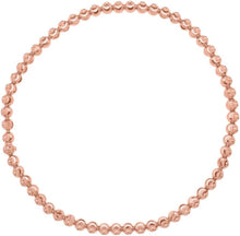 Load image into Gallery viewer, 14k Yellow Gold or White Gold or Rose Gold 3mm Moon-Cut Bead Chain Stretch Bracelet