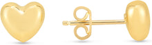 Load image into Gallery viewer, 14k Yellow Gold 8mm Small Polished Heart Earrings