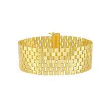 Load image into Gallery viewer, 14k Yellow Gold 23mm Brick Link Large Watch Band Bracelet, 7 Inch