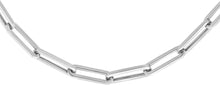 Load image into Gallery viewer, 14k White Gold 4.2mm or 6mm Hollow Paperclip Link Chain Necklace - 18 Inch