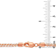 Load image into Gallery viewer, 10k Yellow Gold or Rose Gold 2mm Solid Iced White Gold Pave Round Franco Chain Necklace