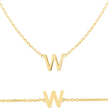 Load image into Gallery viewer, 14k Yellow Gold 0.2" Mini Alphabet Letter A - Z Initial Charm Pendant with Extendable Adjustable Chain Necklace & Bracelet Set