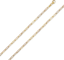 Load image into Gallery viewer, 14k Yellow Gold 2mm Solid Paperclip Link Chain Necklace