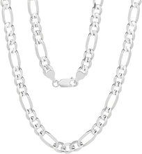 Load image into Gallery viewer, 14k Yellow Gold or White Gold 6mm Solid Figaro Chain Necklace
