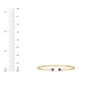 Load image into Gallery viewer, 14k Yellow Gold 2mm Open Cuff Gemstone Bangle Bracelet