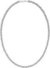 Load image into Gallery viewer, 925 Sterling Silver 4.8mm Square Byzantine Chain Necklace, 22"� or 24 Inch