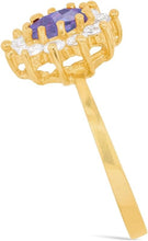 Load image into Gallery viewer, 10k Yellow Gold 11.5mm Birthstone Oval Gemstone CZ Ring, Size 4-10