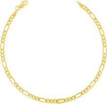 Load image into Gallery viewer, 14k Yellow Gold 2.8mm Solid Figaro Chain Bracelet