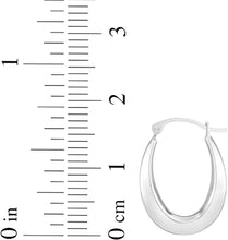 Load image into Gallery viewer, 10k Yellow Gold or White Gold 17mm Light Oval Hoop Earrings