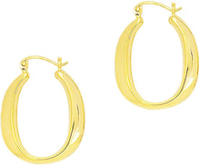 Load image into Gallery viewer, 14k Yellow Gold 22mm Oval Back to Back Hoop Earrings