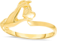 Load image into Gallery viewer, 10k Yellow Gold 8mm Heart In Hand Filigree Ring
