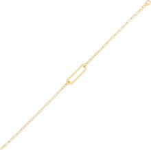 Load image into Gallery viewer, 14k Yellow Gold 6.4mm Paperclip Bar 2mm Link Bracelet, 7 Inch