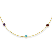 Load image into Gallery viewer, 14k Yellow Gold or White Gold Multi-Gemstone Cable Bracelet