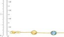 Load image into Gallery viewer, 14k Yellow Gold 8.6mm Gemstone Link Bracelet, Adjustable 6" - 7.5 Inch