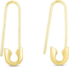 Load image into Gallery viewer, 14k Yellow Gold 23mm Safety Pin Earrings