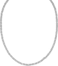 Load image into Gallery viewer, 925 Sterling Silver 4.2mm Square Byzantine Chain Necklace, 22"� or 24 Inch