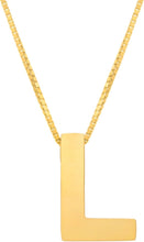 Load image into Gallery viewer, 14k Yellow Gold 0.4" Block Alphabet Letter A - Z Initial Charm Pendant with Extendable Adjustable Chain Necklace