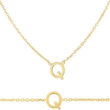 Load image into Gallery viewer, 14k Yellow Gold 0.2" Mini Alphabet Letter A - Z Initial Charm Pendant with Extendable Adjustable Chain Necklace & Bracelet Set
