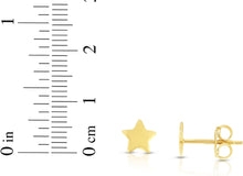 Load image into Gallery viewer, 14k Yellow Gold 6.5mm Gold High Polished Star Stud Earrings