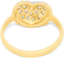 Load image into Gallery viewer, 10k Yellow Gold 10mm Two-Tone Heart CZ Ring, Sizes 4 - 10