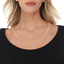Load image into Gallery viewer, 10k Yellow Gold 2mm Solid Mariner Link Chain Necklace