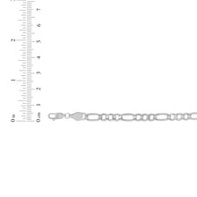 Load image into Gallery viewer, 14k White Gold 6mm Solid Figaro Chain Bracelet