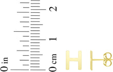 Load image into Gallery viewer, 14k Yellow Gold 6.5mm High Polish Initial-H Stud Earrings