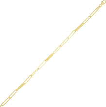Load image into Gallery viewer, 14k Yellow Gold 3.6mm Paperclip Bar Station Link Bracelet, 7 Inch