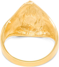 Load image into Gallery viewer, 10k Yellow Gold 21.5mm Praying Hands Nugget Two-Tone Ring, Sizes 4-13