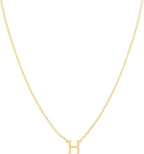 Load image into Gallery viewer, 14k Yellow Gold 0.2" Mini Alphabet Letter A - Z Initial Charm Pendant with Extendable Adjustable Chain Necklace