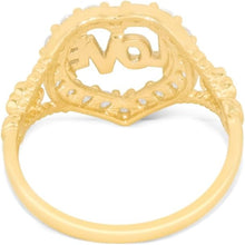 Load image into Gallery viewer, 10k Yellow Gold 13mm Heart CZ Two-Tone Love Ring, Sizes 4 - 10