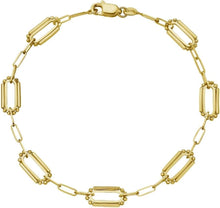 Load image into Gallery viewer, 14k Yellow Gold 6mm Beaded Paperclip Link Bracelet, 7.5 Inch