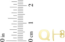 Load image into Gallery viewer, 14k Yellow Gold 6.5mm High Polish Initial-Q Stud Earrings